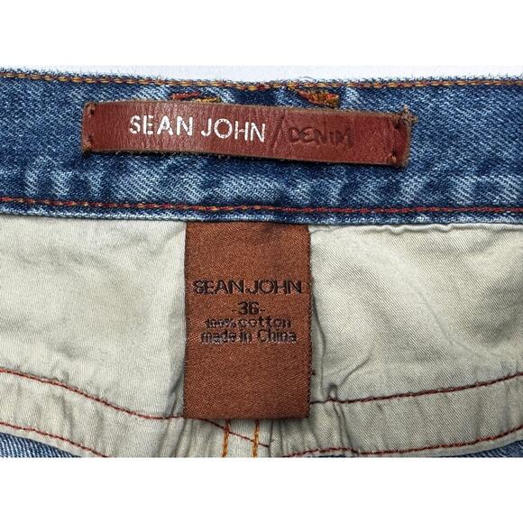 Sean John Denim Men's Baggy Wide Leg Blue Denim Jeans - Size 36 (36x32) - Picture 4 of 4